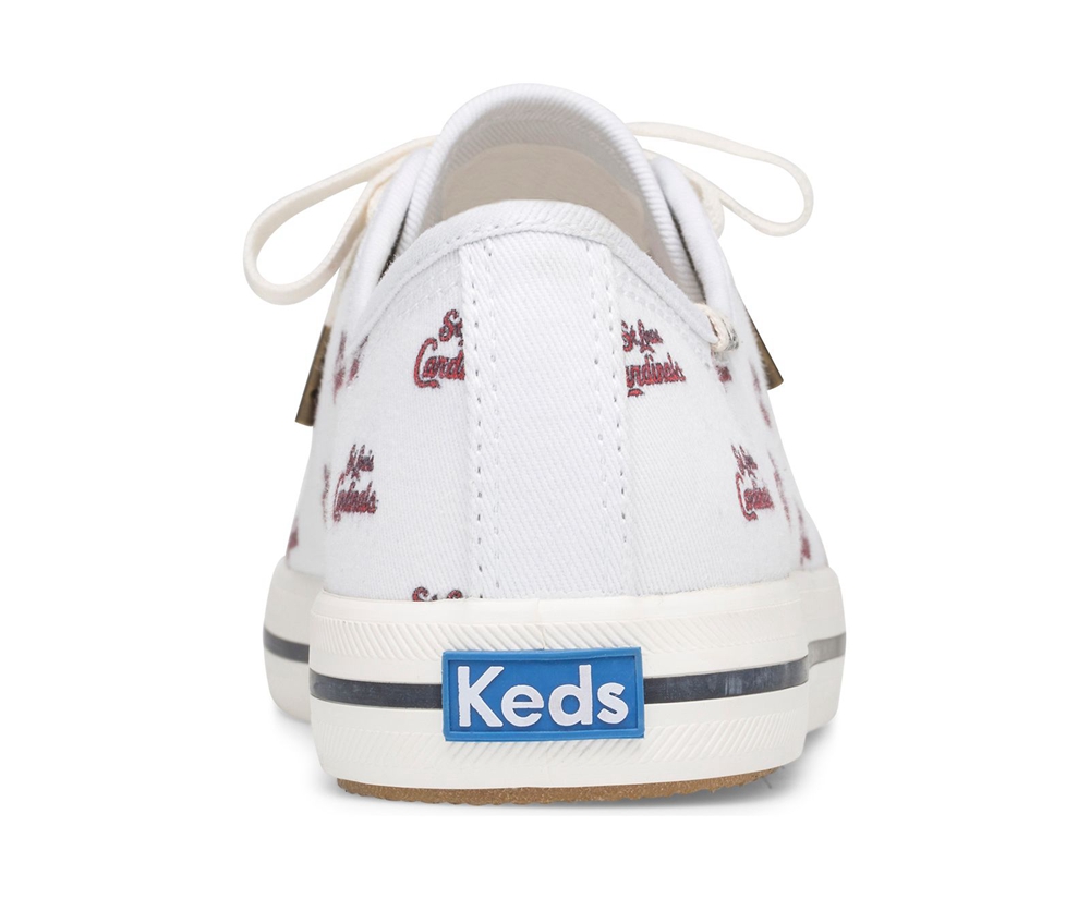 Πανινα Παπουτσια Γυναικεια - Keds Kickstart Mlb® - Λευκα - IXVEK6981